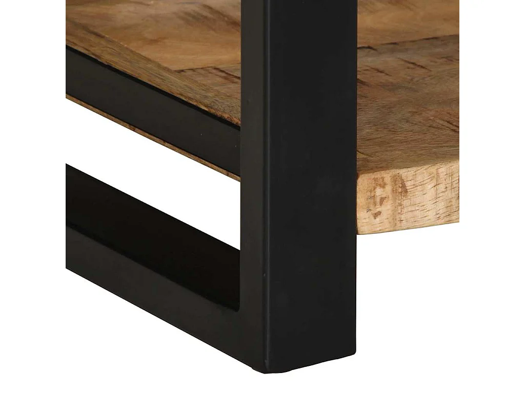 Tavolino 40x40x50 cm in Legno Grezzo Massello di Mango