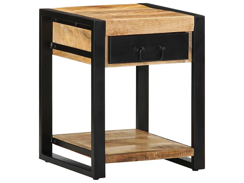 Beistelltisch 40x40x50 cm Raues Massivholz Mango