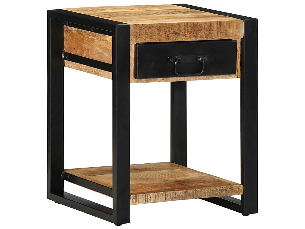 Beistelltisch 40x40x50 cm Raues Massivholz Mango