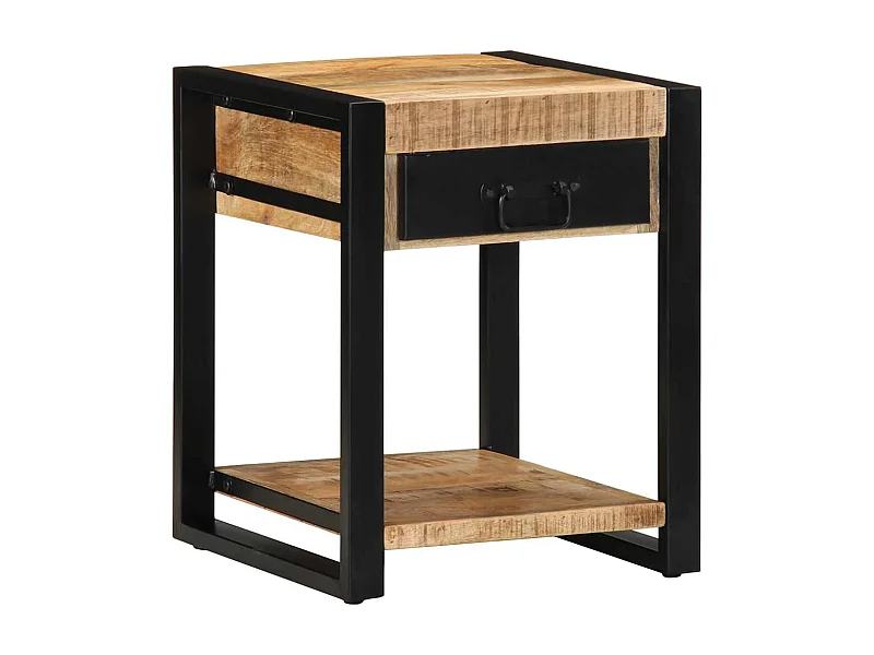 Table d'appoint 40x40x50 cm bois massif de manguier brut