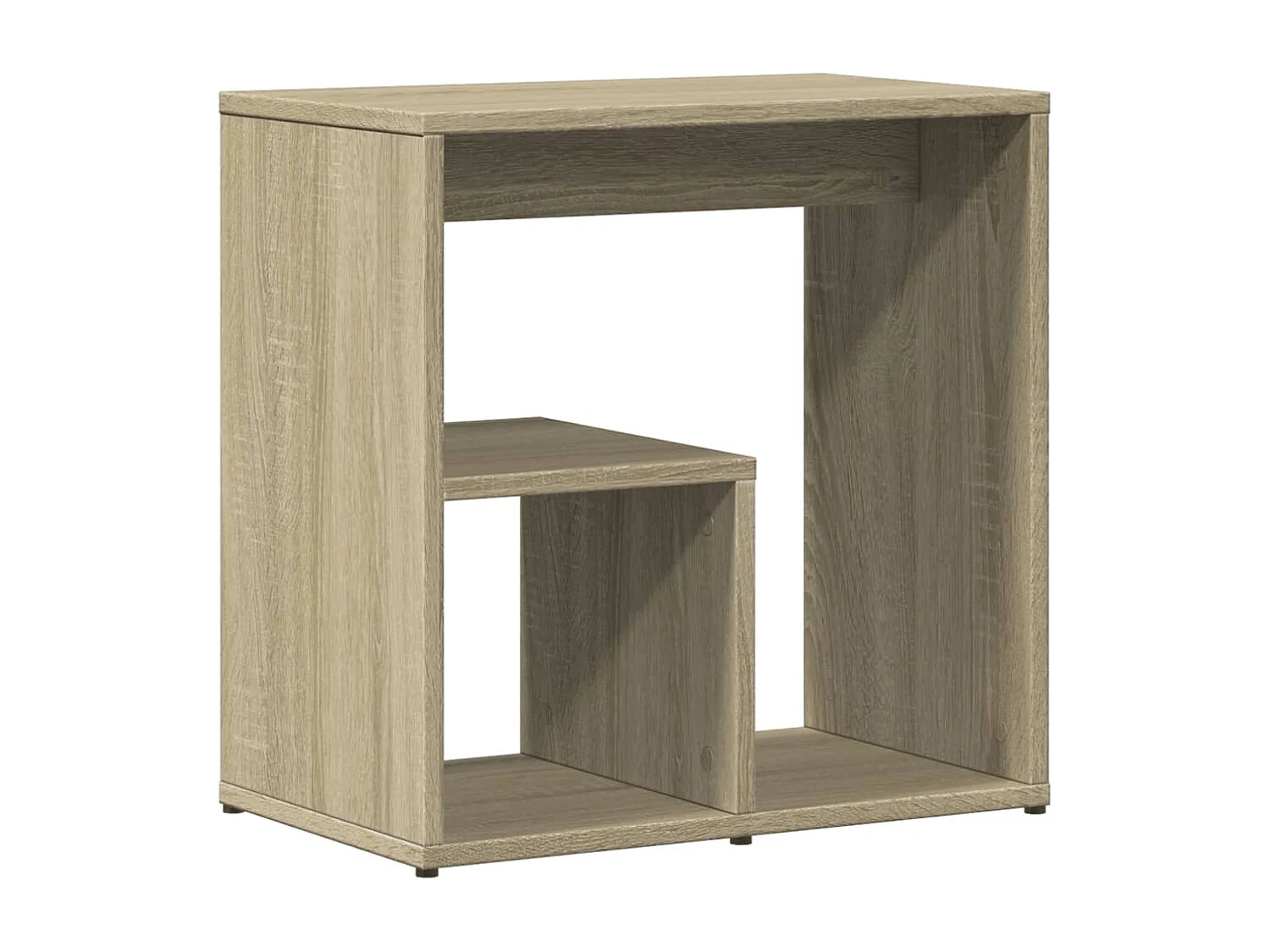 Mesa auxiliar de madera contrachapada color roble 50x30x50 cm