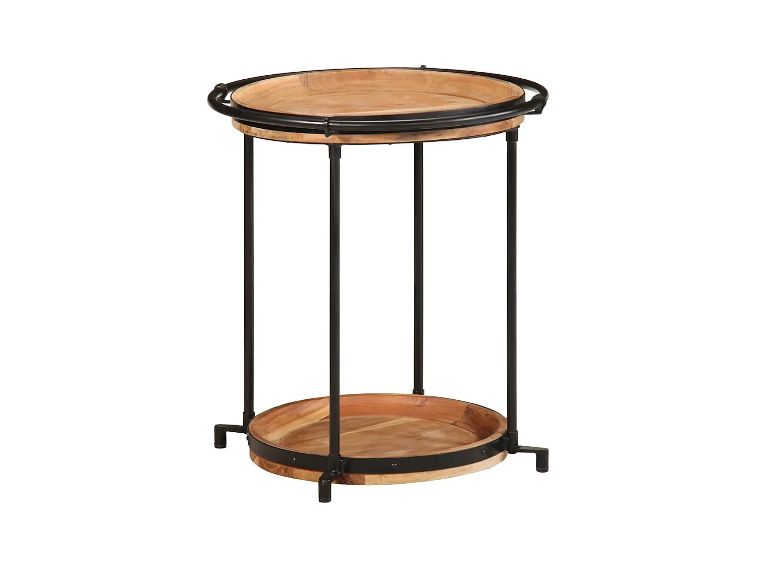 Mesa auxiliar madera maciza de acacia Ø55x60 cm