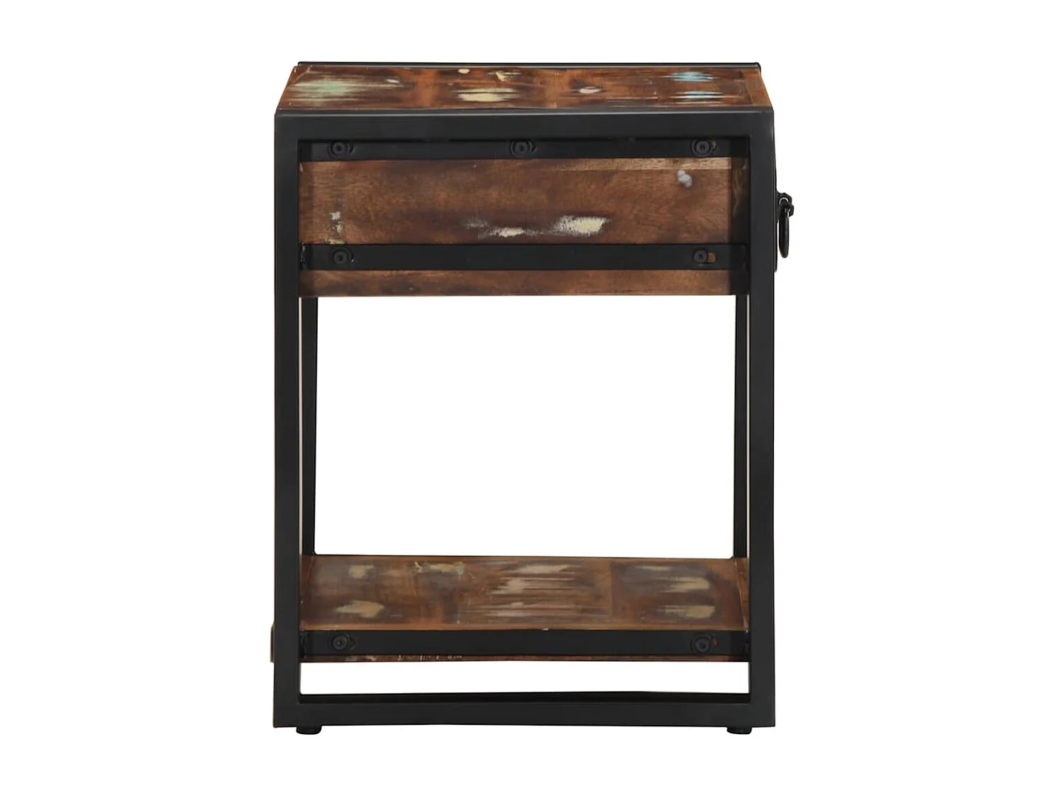 Table d'appoint multicolore 40x40x50cm bois récupération massif