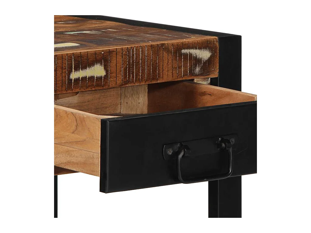 Table d'appoint multicolore 40x40x50cm bois récupération massif