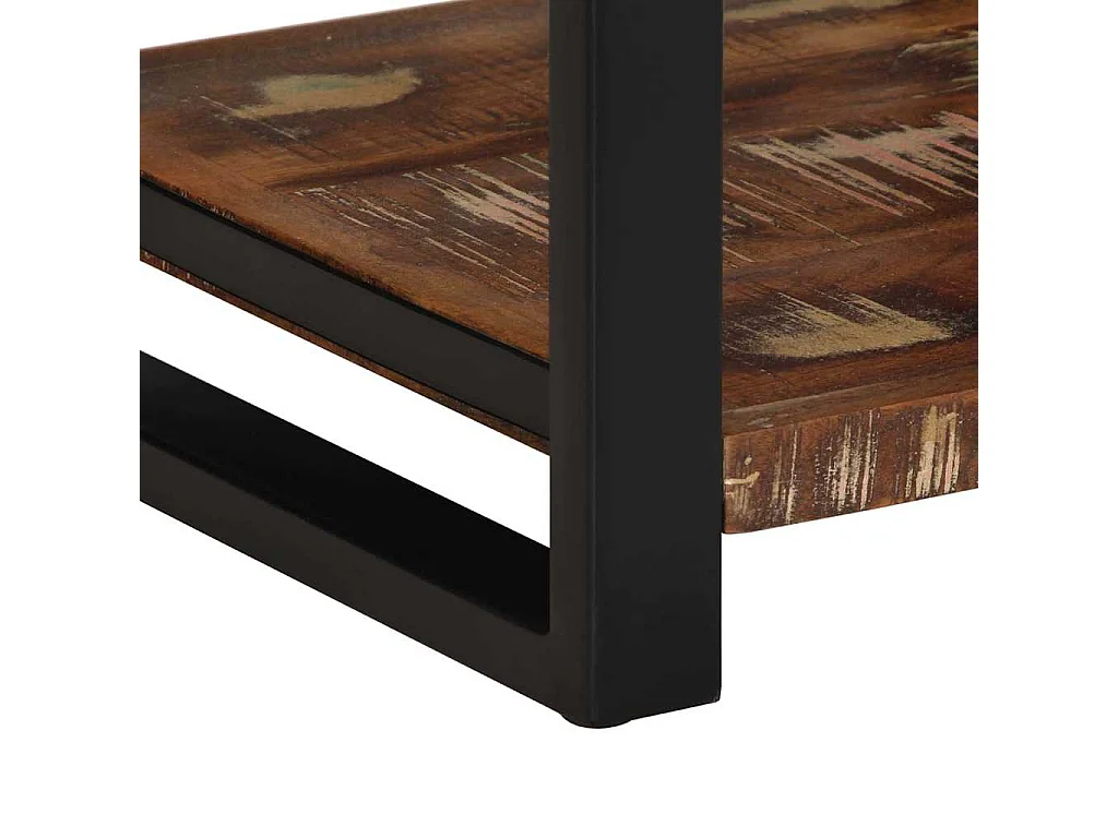 Table d'appoint multicolore 40x40x50cm bois récupération massif