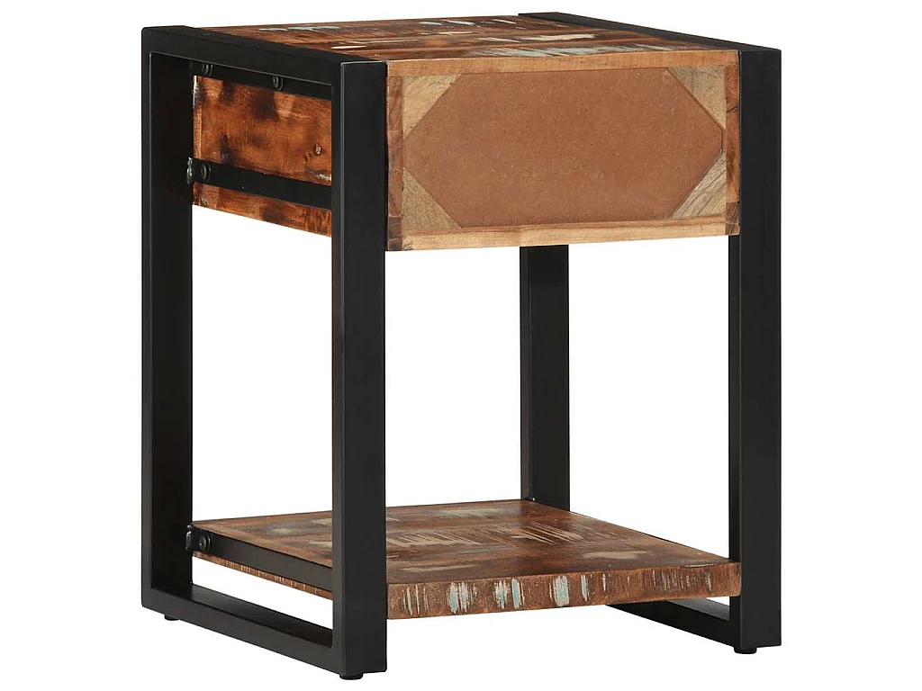 Tavolino Multicolore 40x40x50 cm in Legno Massello Recupero