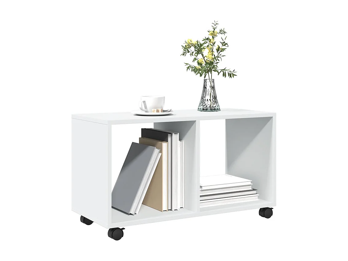 Armoire à roulettes blanc 72x33x42,5 cm bois d'ingénierie