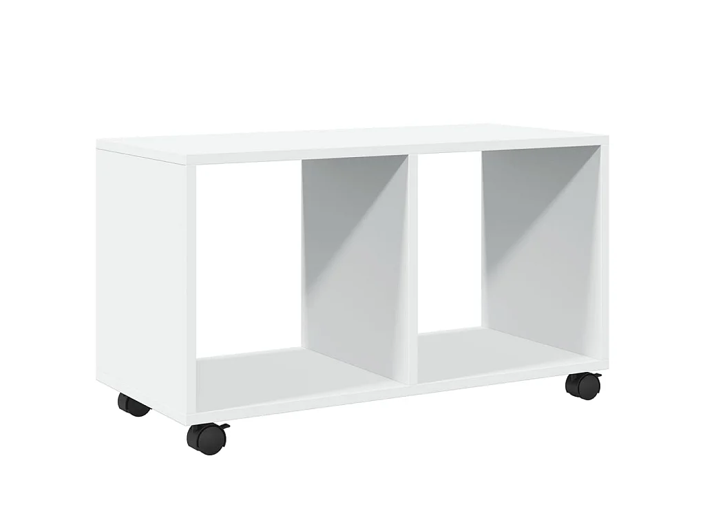 Armoire à roulettes blanc 72x33x42,5 cm bois d'ingénierie