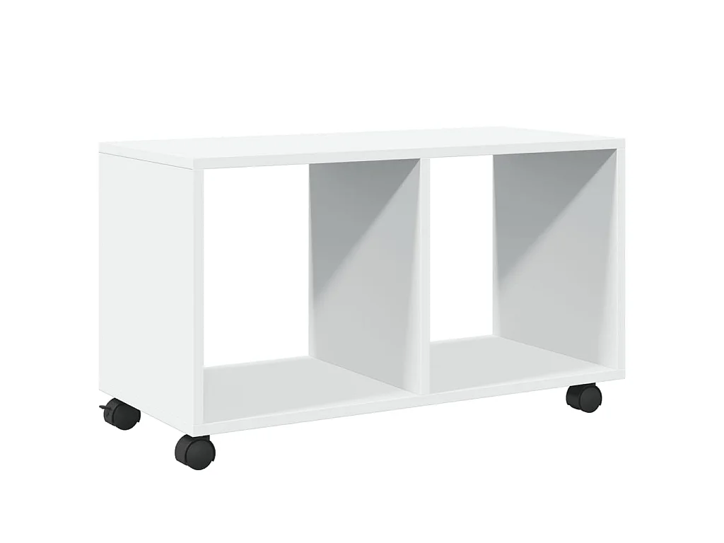 Armoire à roulettes blanc 72x33x42,5 cm bois d'ingénierie
