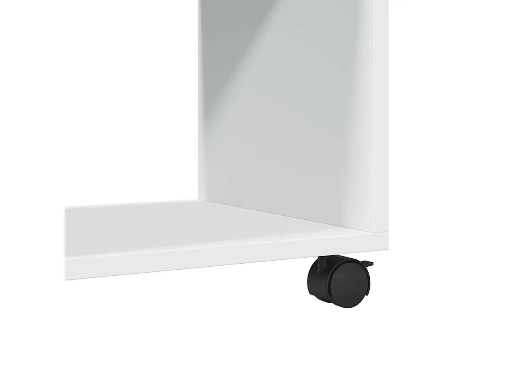 Armoire à roulettes blanc 72x33x42,5 cm bois d'ingénierie