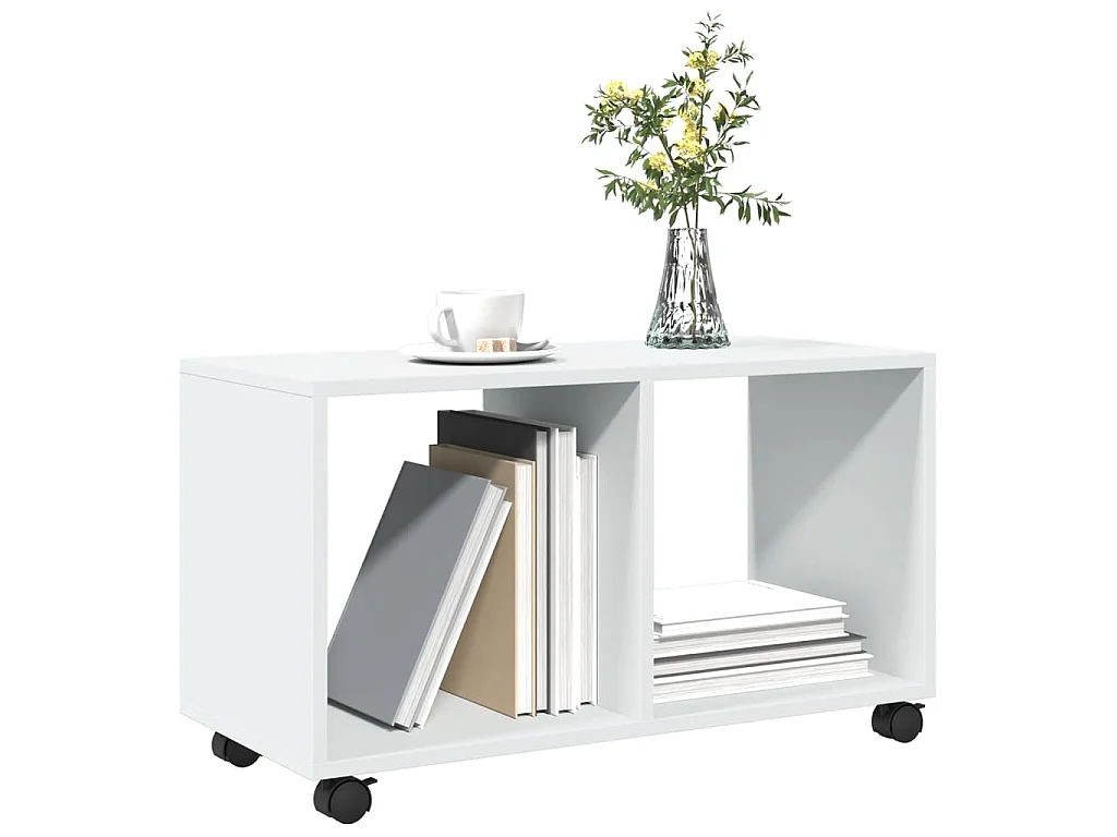 Rolkast 72x33x42,5 cm bewerkt hout wit