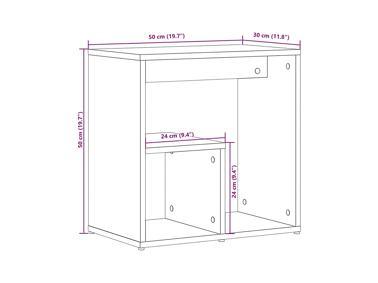Beistelltische 2 Stk. Weiß 50x30x50 cm Holzwerkstoff