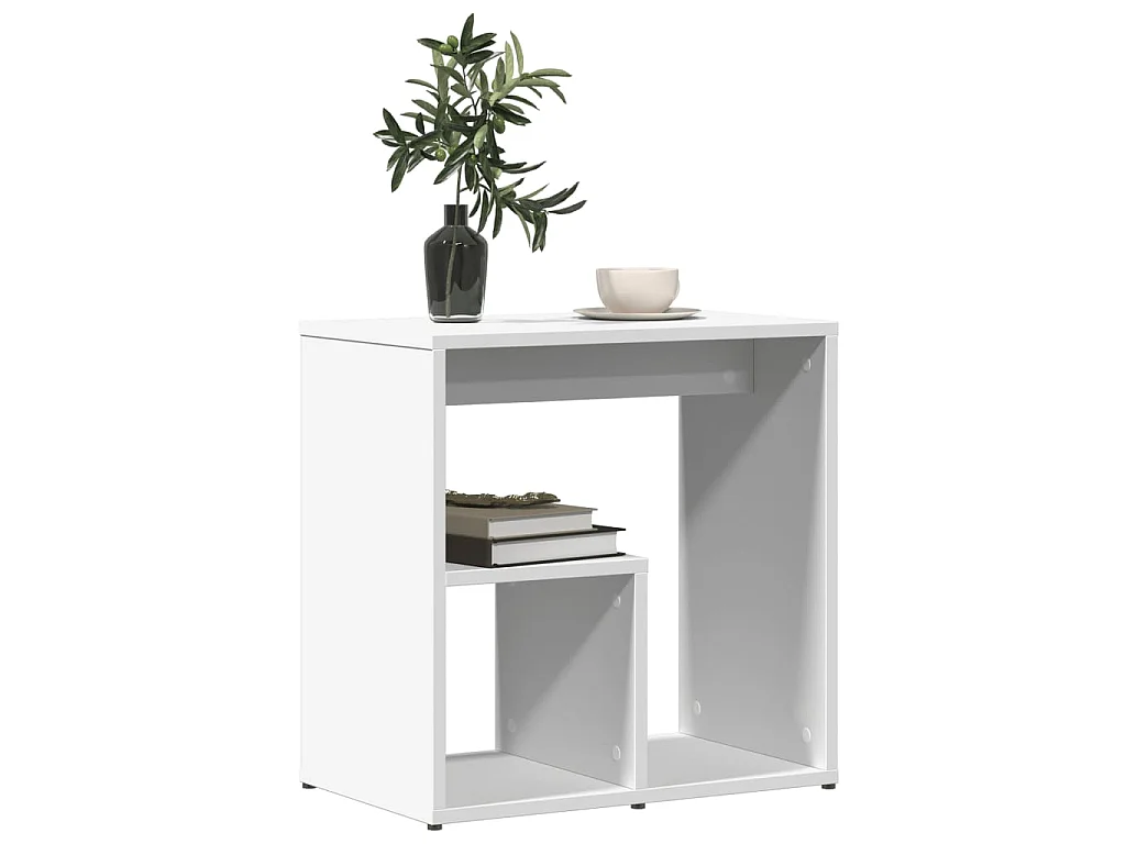 Tables d'appoint 2 pcs blanc 50x30x50 cm bois d’ingénierie