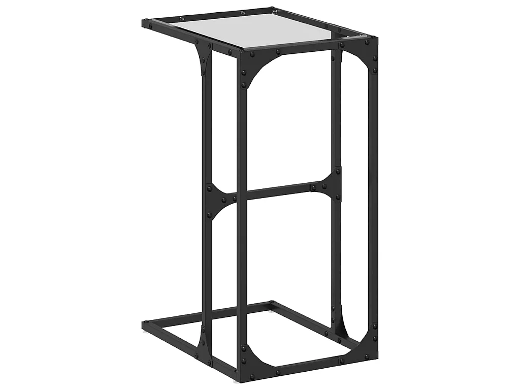 Table d'appoint avec verre transparent 40x30x61,5 cm acier