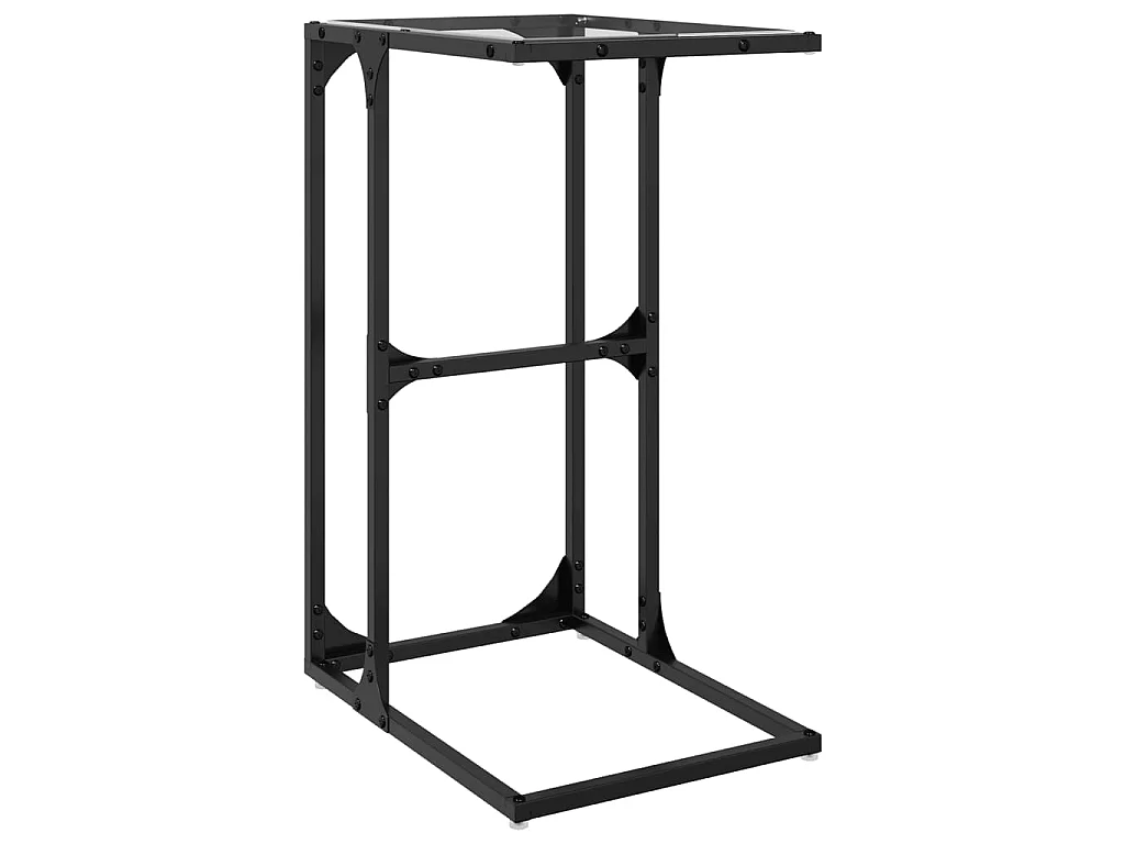 Table d'appoint avec verre transparent 40x30x61,5 cm acier