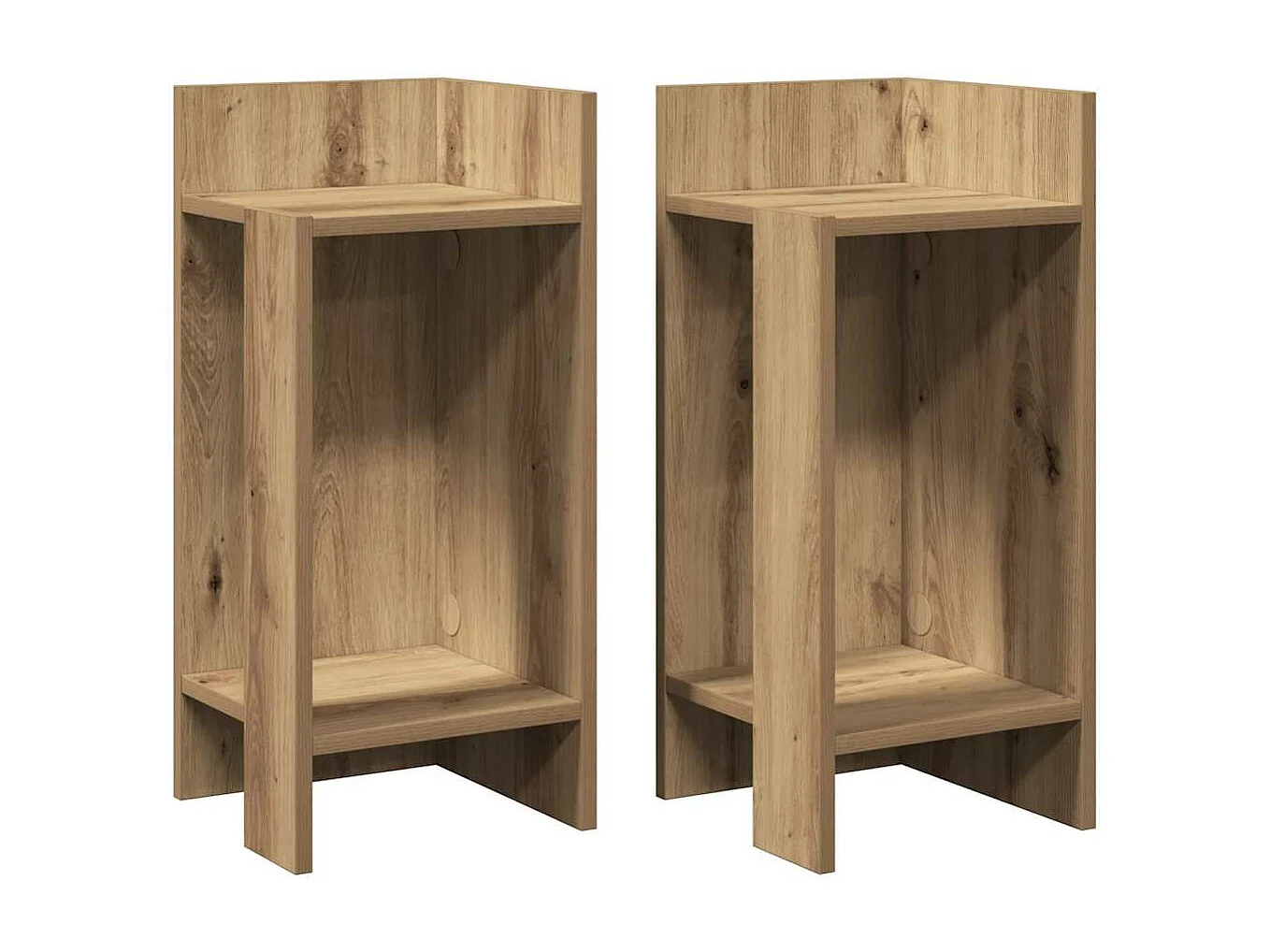 Mesas laterais 2 pcs prateleira 110x50x103cm carvalho artesanal