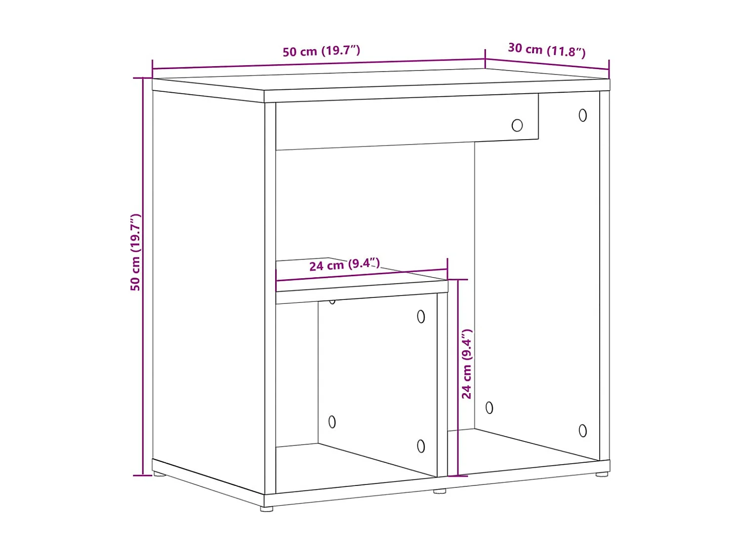 Tables d'appoint 2 pcs chêne sonoma 50x30x50 cm bois ingénierie