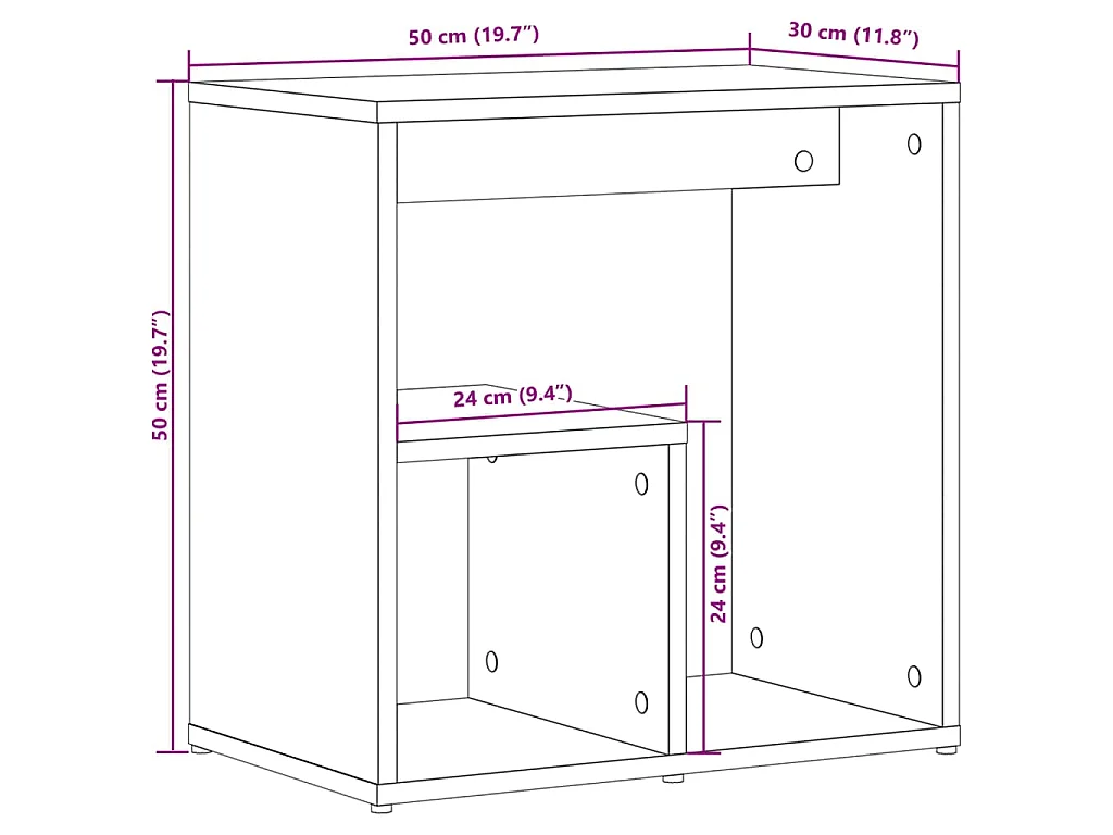 Beistelltische 2 Stk. Sonoma-Eiche 50x30x50 cm Holzwerkstoff