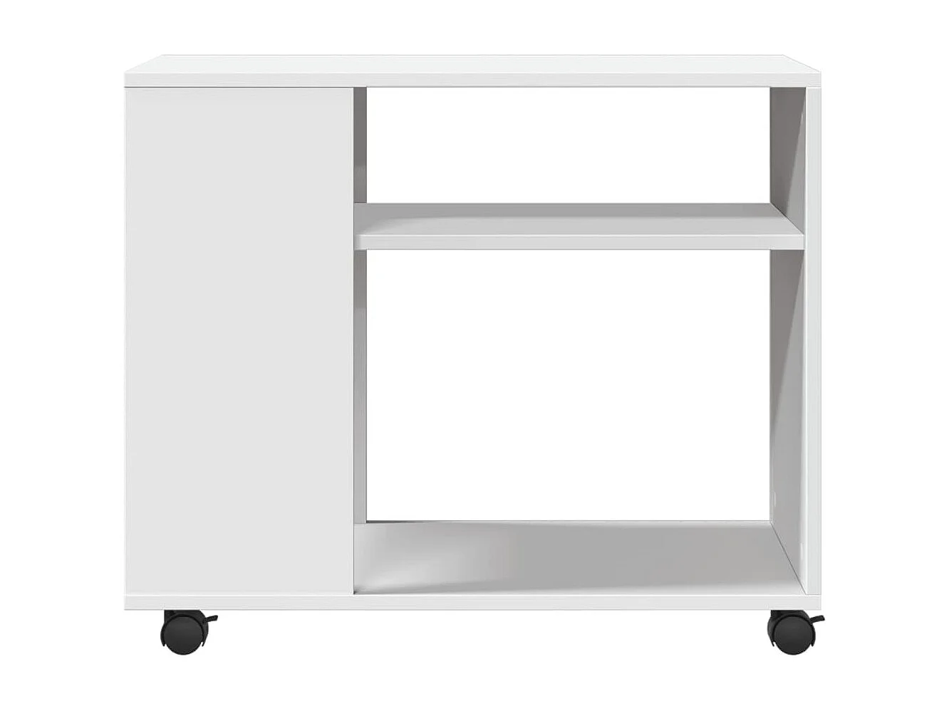 Beistelltisch mit Rollen Weiß 70x35x60 cm Holzwerkstoff