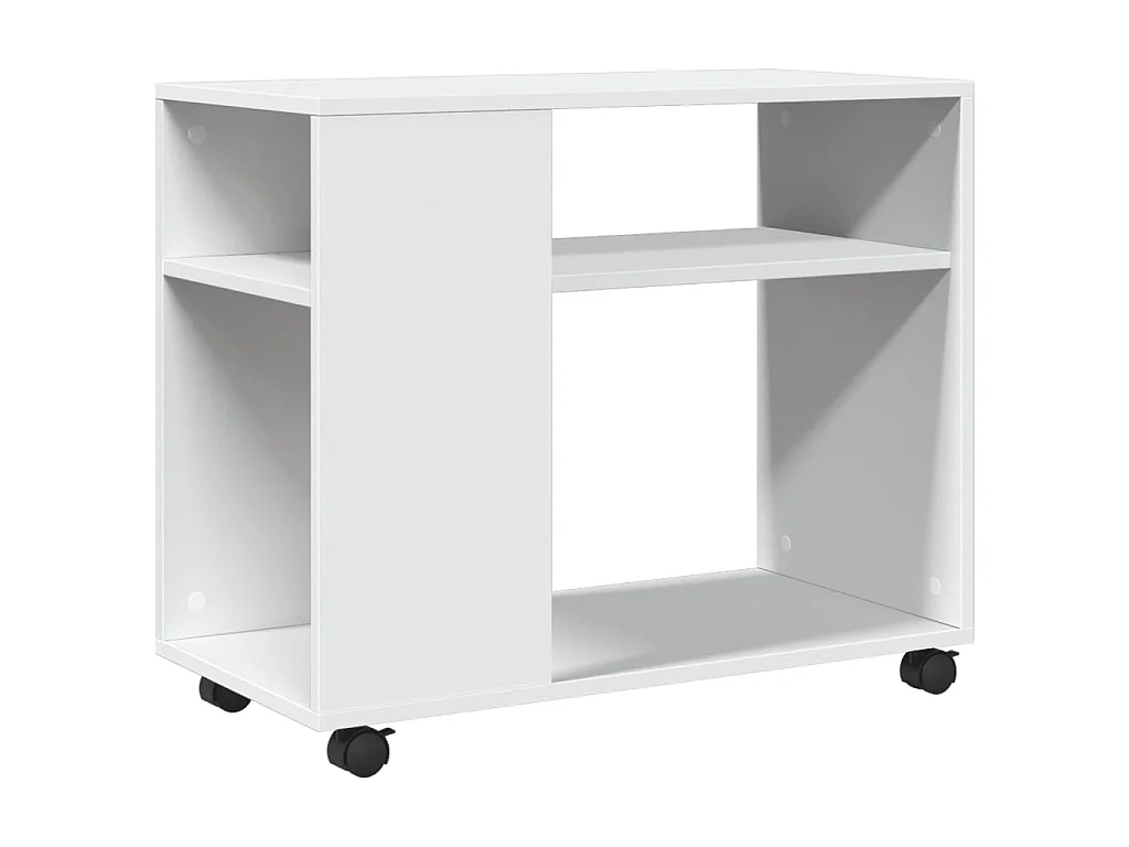 Beistelltisch mit Rollen Weiß 70x35x60 cm Holzwerkstoff