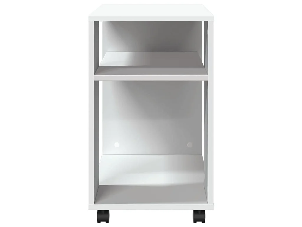 Mesa auxiliar con ruedas madera ingeniería blanco 70x35x60 cm