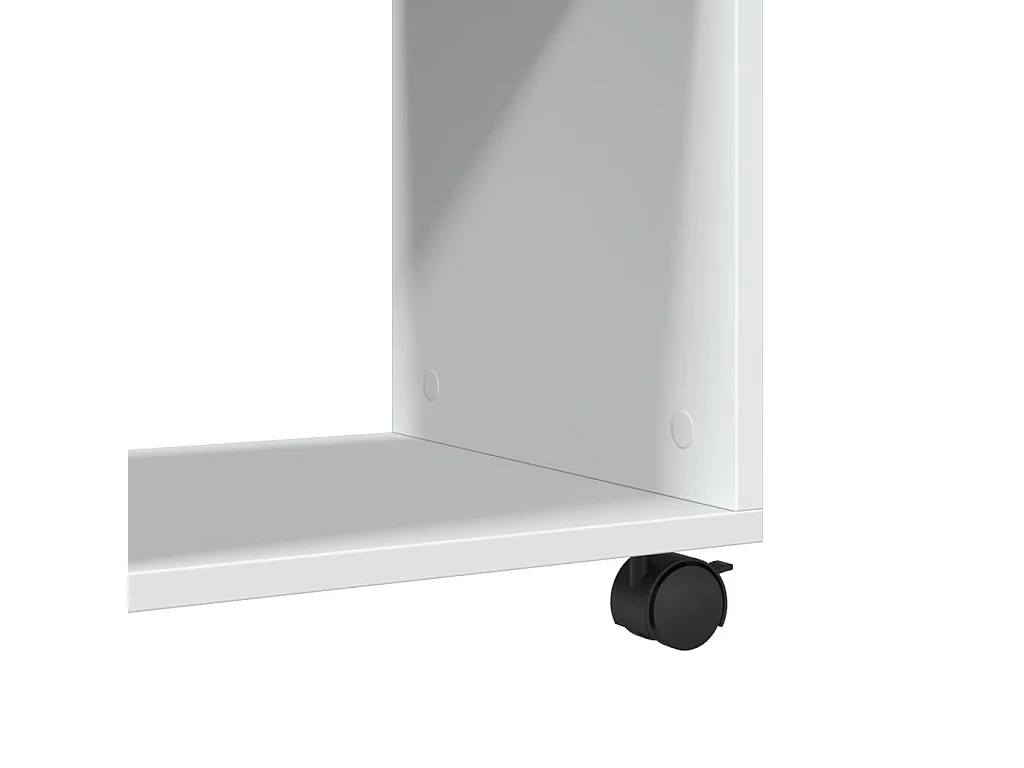 Mesa auxiliar con ruedas madera ingeniería blanco 70x35x60 cm