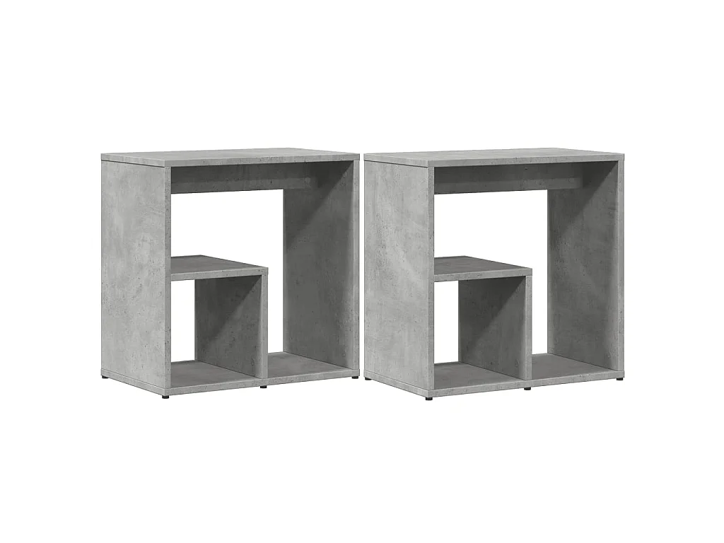 Tavolini 2pz Grigio Cemento 50x30x50 cm in Legno Multistrato