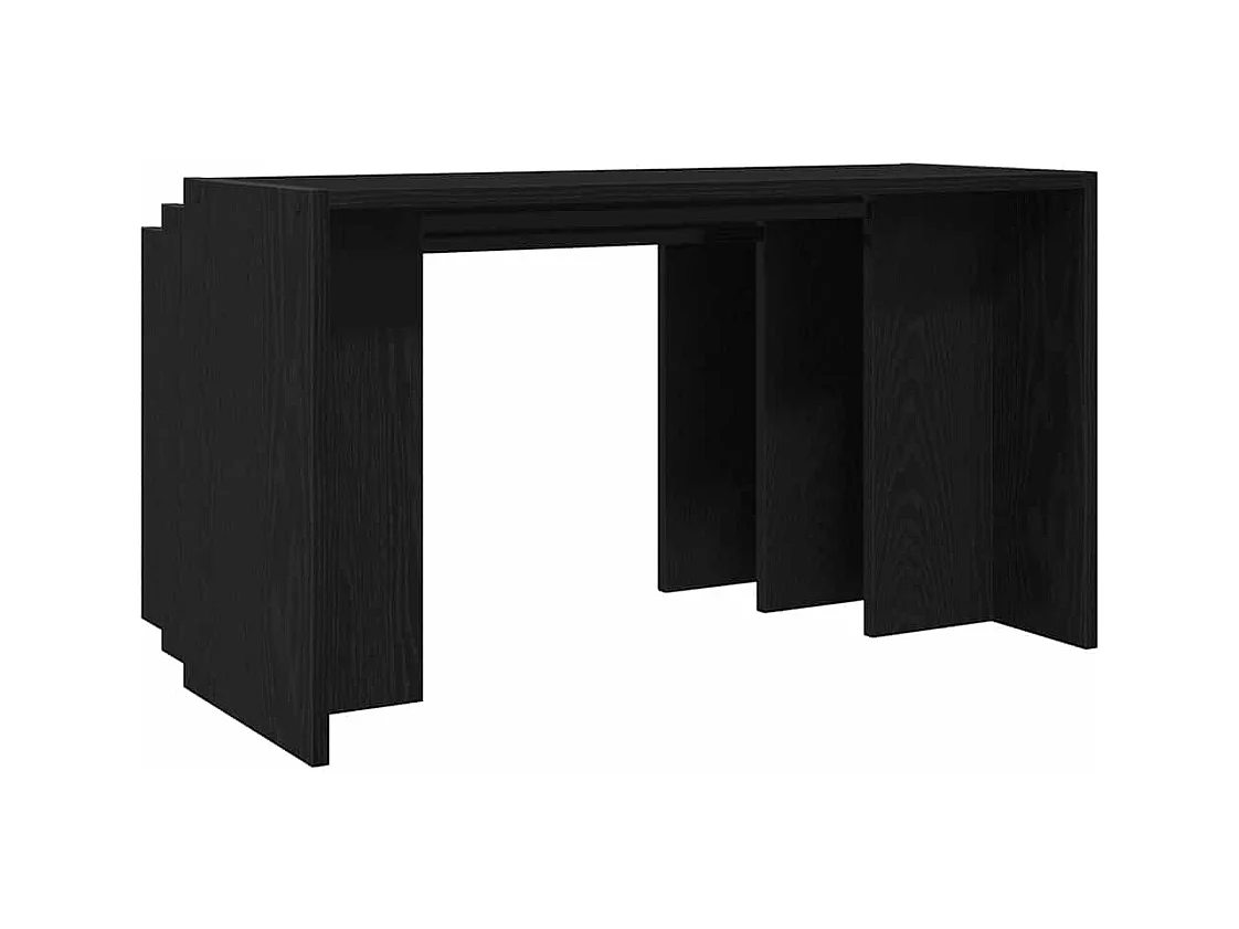 Tables gigognes 3 pcs noir bois d'ingénierie