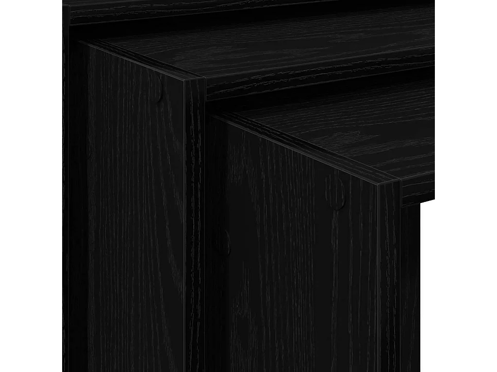 Tables gigognes 3 pcs noir bois d'ingénierie