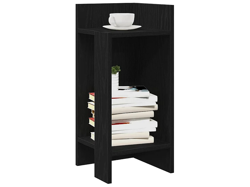 Beistelltisch mit Ablage Schwarz 25,5x27x60 cm