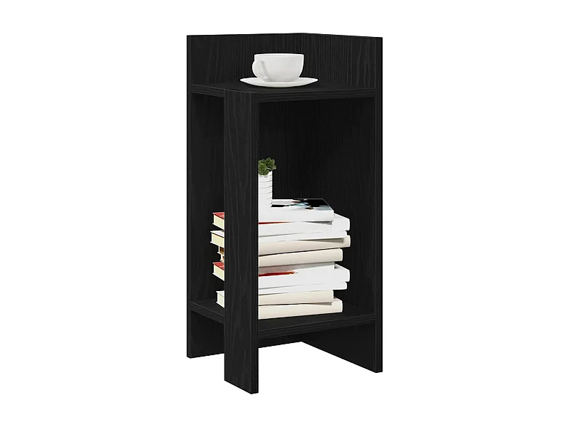 Beistelltisch mit Ablage Schwarz 25,5x27x60 cm