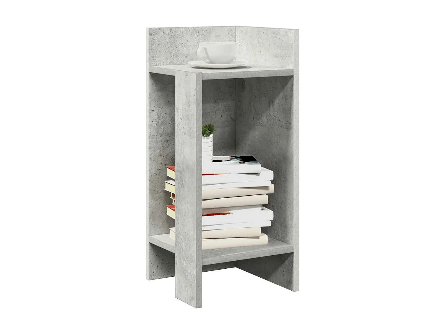 Beistelltisch mit Ablage Betongrau 25,5x27x60 cm