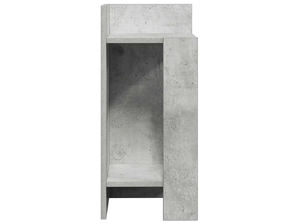 Mesa auxiliar con estante gris hormigón 25,5x27x60 cm