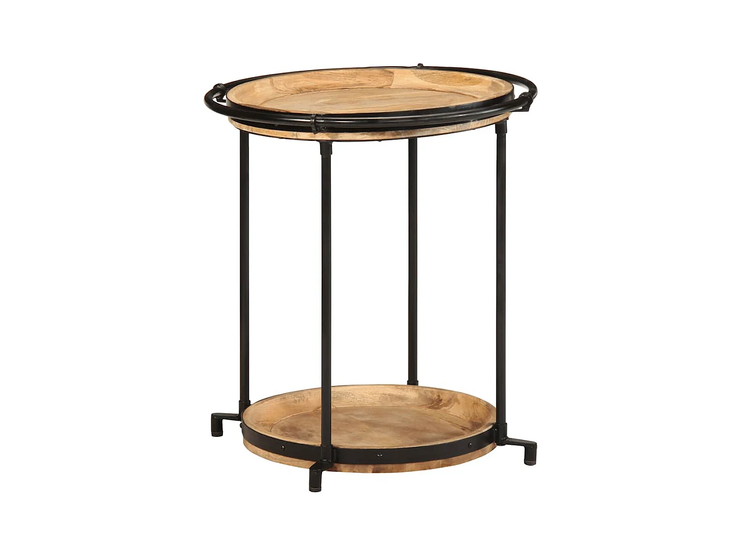 Mesa auxiliar madera maciza de mango Ø55x60 cm