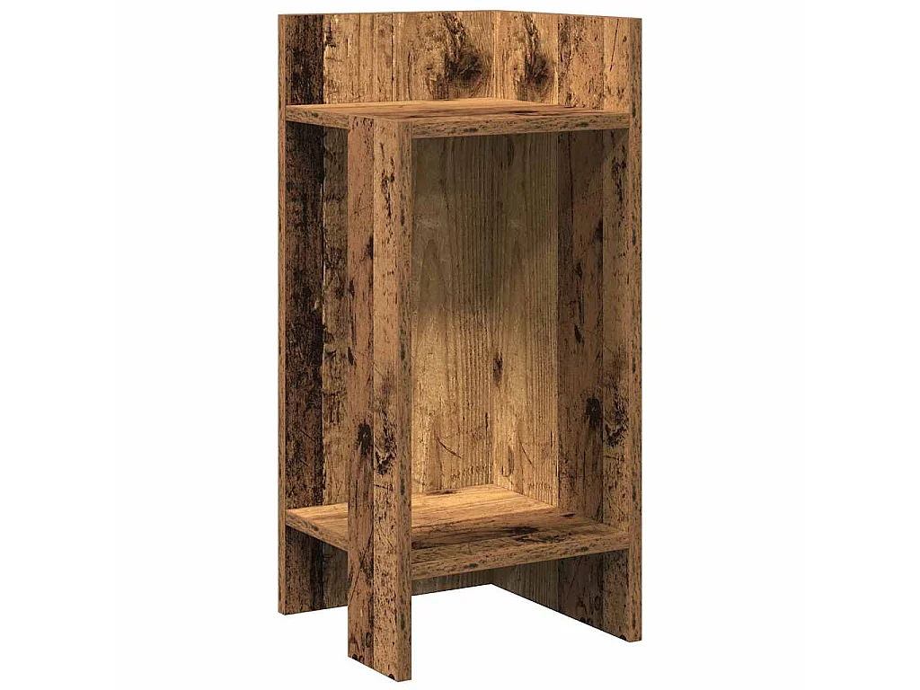 Table d'appoint avec étagère vieux bois 25,5x27x60 cm