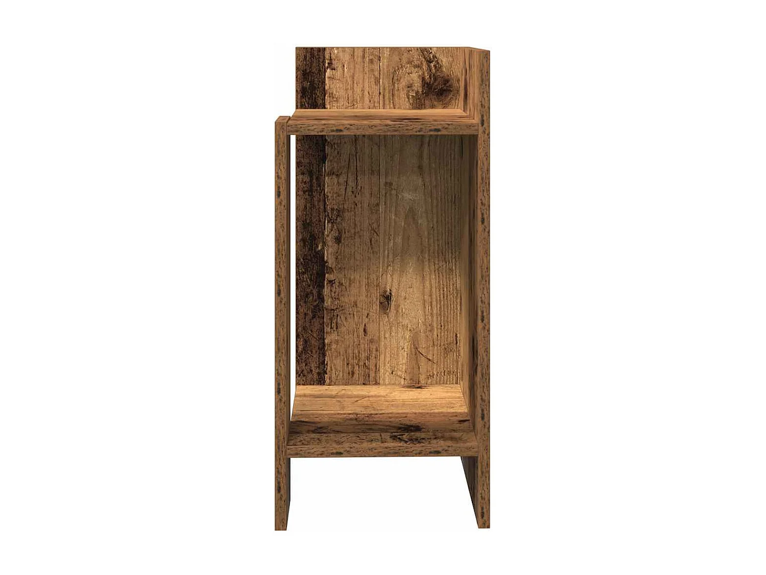 Table d'appoint avec étagère vieux bois 25,5x27x60 cm