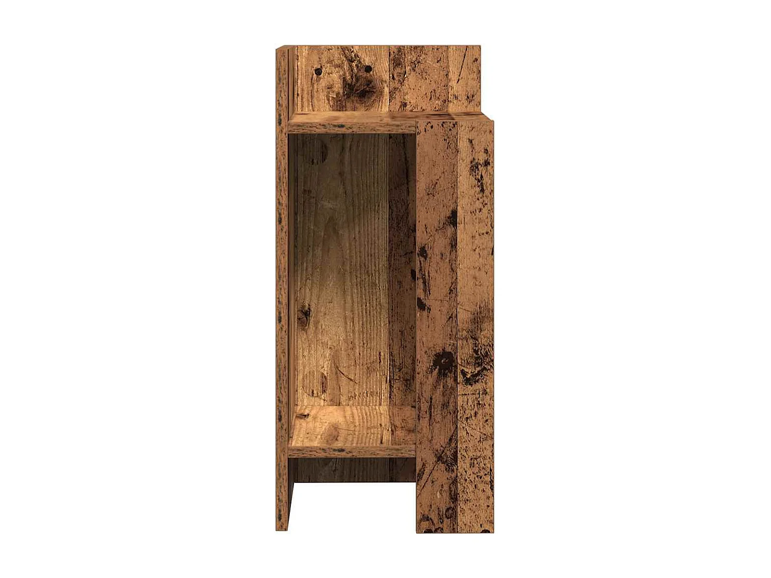 Table d'appoint avec étagère vieux bois 25,5x27x60 cm