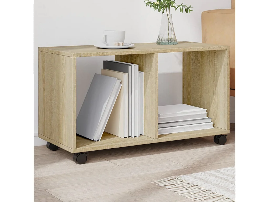 Armario con ruedas madera ingeniería roble Sonoma 72x33x42,5 cm