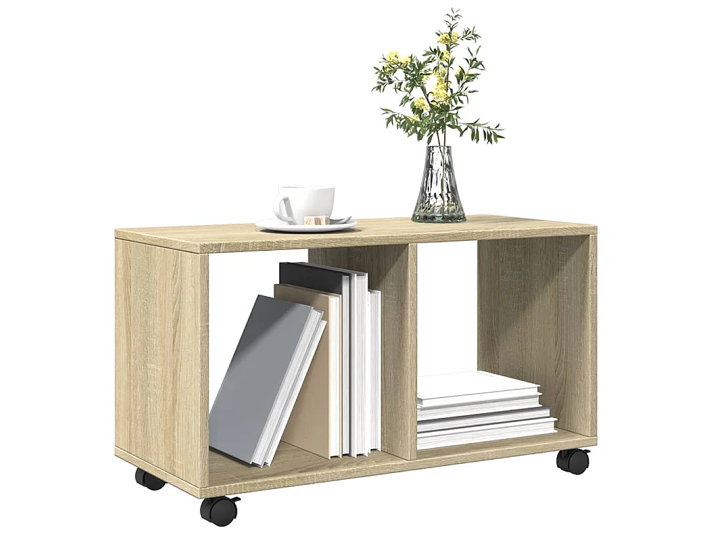 Armoire à roulettes chêne sonoma 72x33x42,5cm bois d’ingénierie