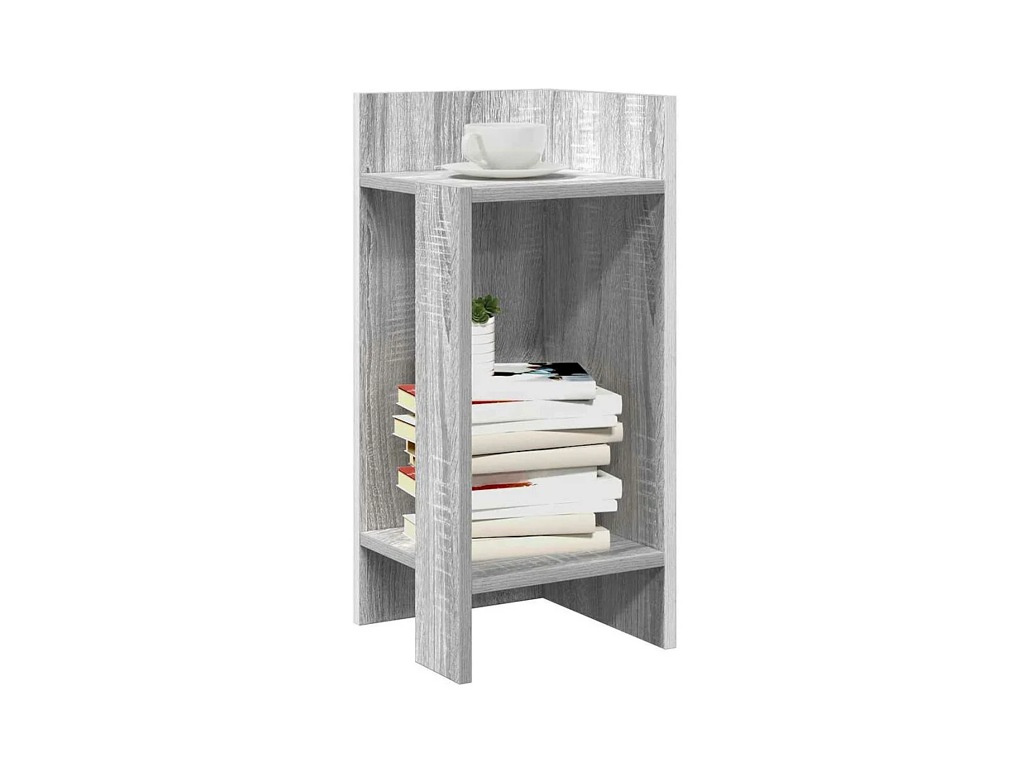 Tavolino Laterale con Ripiano Grigio Sonoma 25,5x27x60 cm