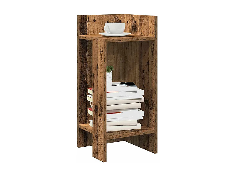 Mesas laterais 2 pcs c/ prateleira 110x50x103cm madeira velha