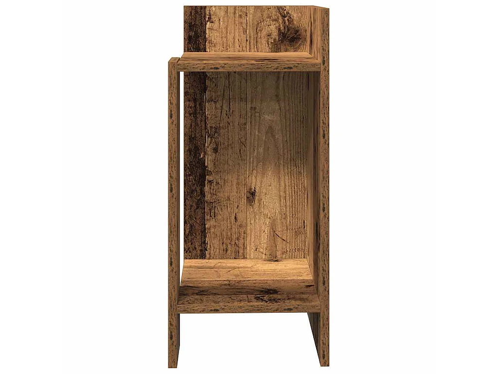 Tables d'appoint 2 pcs avec étagère vieux bois 25,5x27x60 cm