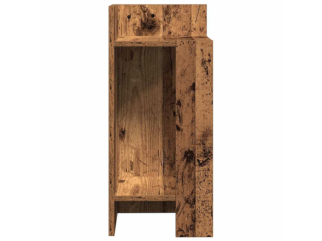 Tables d'appoint 2 pcs avec étagère vieux bois 25,5x27x60 cm