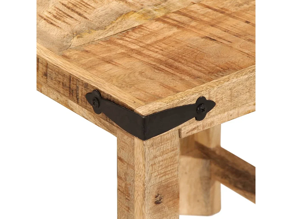 Mesas de apoio encastrar 3 pcs madeira mangueira áspera maciça