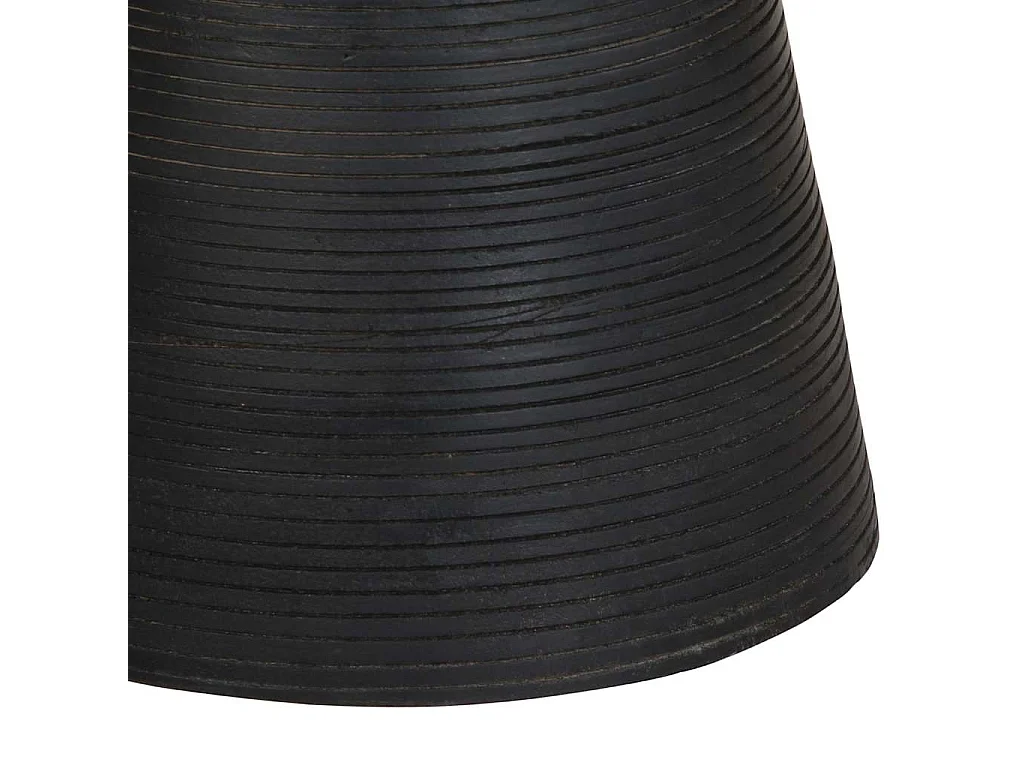 Tavolino da Salotto Nero Ø37x45 cm in Legno Massello di Mango