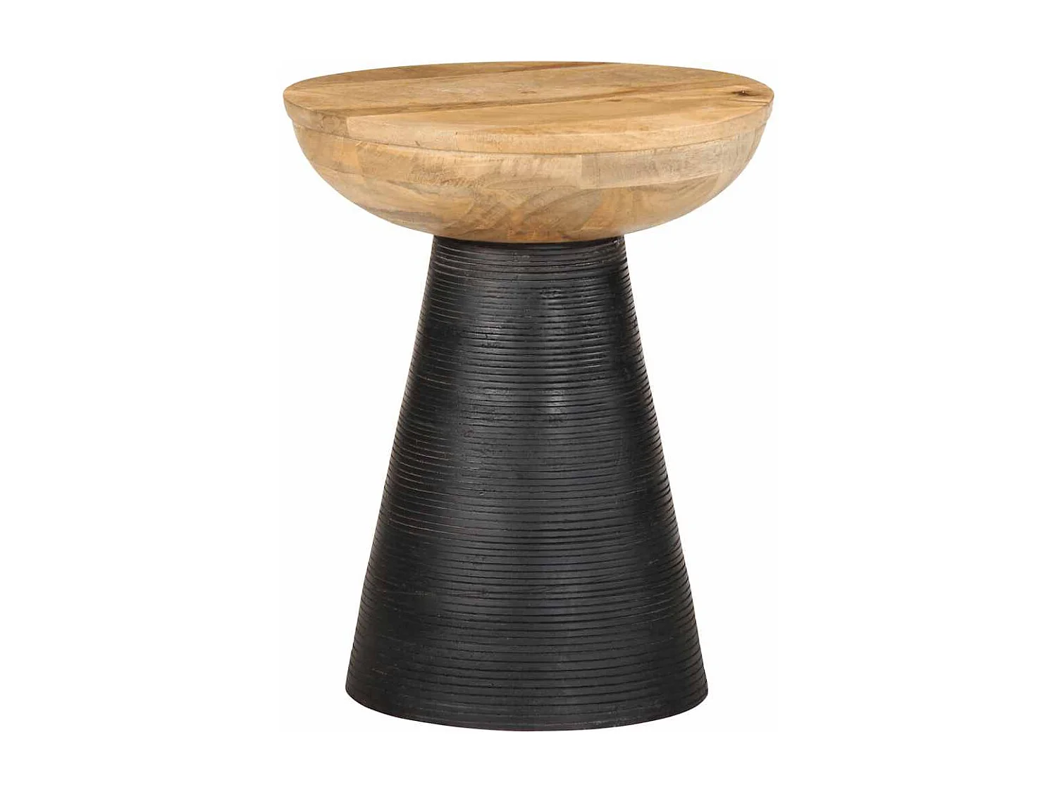 Mesa de apoio preto Ø37x45 cm madeira de mangueira maciça