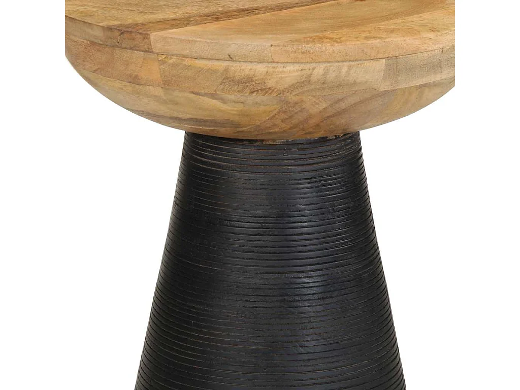 Mesa de apoio preto Ø37x45 cm madeira de mangueira maciça