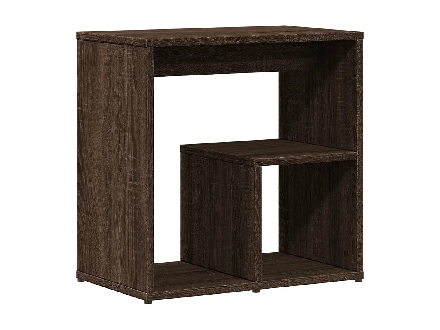 Mesa auxiliar 2 uds madera ingeniería marrón roble 50x30x50 cm