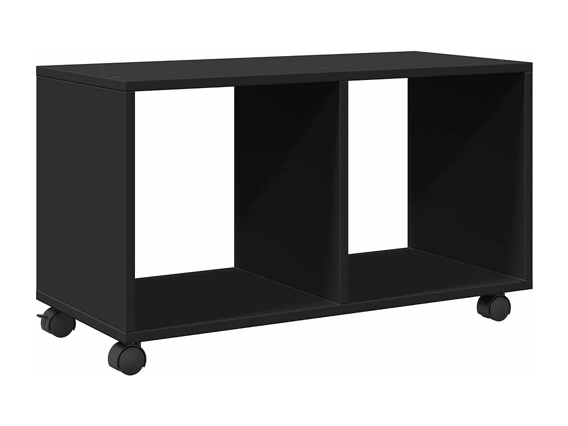 Armoire à roulettes noir 72x33x42,5 cm bois d'ingénierie