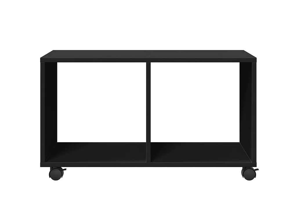 Armoire à roulettes noir 72x33x42,5 cm bois d'ingénierie